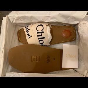 Chloe Woody sandals white size 38 NWT